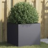 vidaXL Anthracite Rectangular Cold-Rolled Steel Planter - 16.5"x15.7"x15.4" for Garden, Patio, Balcony Decor - 2 of 4