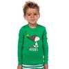 Peanuts Snoopy Christmas Holiday Warm Wishes Tight Fit Cotton Matching Family Pajama Set Green - 4 of 4