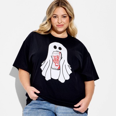 Women's Ghost Coke Halloween Oversized T-Shirt - Black