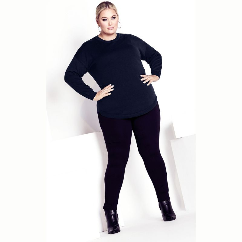 Women's Plus Size Tully Curved Hem Sweater - Midnight | AVENUE, 3 of 7