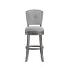 Santa Clara II Swivel Barstool Gray: Upholstered Back, Nailhead Trim - Hillsdale Furniture - 2 of 4