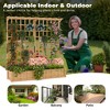 2-Tier Wood Planter Box w/Trellis & Roof - 1.4ft Deep Raised Garden Bed for Climbing Plants, Veggies & Flowers - Outdoor Use w/8 Drainage Holes - 2 of 4