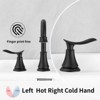 LunaLulink 2-Handle 8 inch Widespread Bathroom Sink Faucet Matt Black Lavatory Faucet 3 Hole 360° Swivel Spout Vanity Sink Basin Faucets - 2 of 4