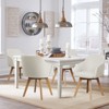 Bekrvio Swivel Dining Chairs with Arm Set of 4 - Modern Linen Upholstered Accent Desk Chairs with Solid Wood Legs for Kitchen,Living Room - 4 of 4