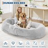Human Dog Bed for Adult, 64.9" x 41.3" Large Giant Shared Bed for People Pets,Washable Faux Fur Removable,Bean Bag with Handle Side Pocket - 3 of 4