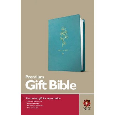 Premium Gift Bible NLT (Red Letter, Leatherlike, Teal) - (Leather Bound)