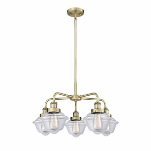 Oxford - 5 Light Stem Hung Chandelier In Art Deco Style-13.5 Inches Tall and 24.5 Inches Wide - 1 of 1