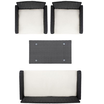 Aboka Black and Light Grey 4-Piece Outdoor Conversation Set