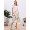 INSPIRE CHIC Women's Floral Elastic Waist Tiered Ruffle Boho Midi Skirts - 3 of 4