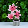 Unique Bargains Artificial Plants 3-Stem Magnolia Plastic 3.94"x3.94"x11.42" 1 Pcs - 2 of 4