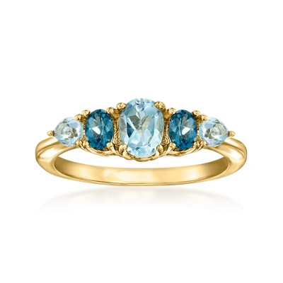 Ross-Simons 1.20 ct. t.w. Sky and London Blue Topaz Ring in 14kt Yellow Gold