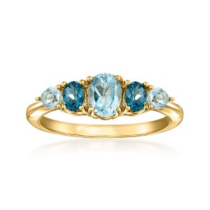 Ross-Simons 1.20 ct. t.w. Sky and London Blue Topaz Ring in 14kt Yellow Gold - 1 of 4