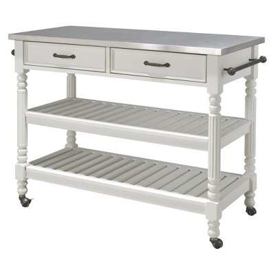 Savannah Kitchen Cart Wood/White - Home Styles