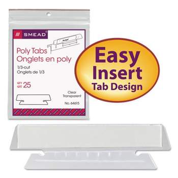 Smead Hanging File Tab/Insert 1/3 Tab 3 1/2 Inch Clear Tab/White Insert 25/Pack 64615