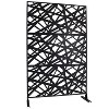 Okak Modern Balcony Privacy Screen with Abstract Line Decoration, Outdoor Privacy Screen, Freestanding Metal Privacy Screen for Garden - 4 of 4