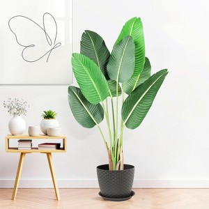 4FT Tall Artificial Bird of Paradise Tree, Large Faux Tropical Plant for Indoor Outdoor - 1 of 4