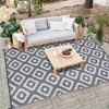 Outdoor Rug Waterproof Plastic Straw Rug Reversible Rug for Patios Decks Porch Camper Balcony Backyard - 3 of 4