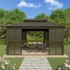 EROMMY Sunroom Patio Hardtop Gazebo, Double Top Galvanized Steel Roof Aluminum Solarium - 3 of 4
