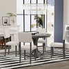 44" Round Pedestal Dining Table Set with 4 Upholstered Chairs, Retro Solid Wood Kitchen Set for Small Space-3irtyhousy - 2 of 4