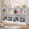 GustoWave Kids Bookshelf and Toy Storage,4-Cubby Book Shelf for Kids Rooms Decor,3-Tier Woodn Toy Organizer with Bookcase,White - 2 of 4