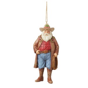 Jim Shore 4.75 In Western Santa With Cowboy Hat Heartwood Creek Boots Tree Ornaments - 1 of 3