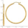 Black Bow Jewelry 2mm 10k Yellow Gold Textured Round Hoop Earrings, 41mm (1 5/8 Inch) - 4 of 4