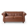 Velvet Loveseat  sofa, Christopher Knight Home Velvet Couch,  Mid Century Modern Craftsmanship Loveseat Sofa  , Chesterfield Sofa - 4 of 4