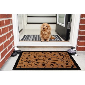Evideco French Home Goods Sheltered Coir Doormat 30x18 Inch - 1 of 4