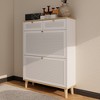 Tiramisubest 32 Inch Shoe Storage Cabinet Flip Drawer Shoe Cabinet Hidden Storage Narrow Entryway Organizer Space-Saving Shoe Rack - 4 of 4