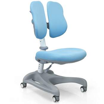 Costway Kids Study Desk Chair Adjustable Height Depth w/Sit-Brake Casters