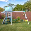 Teamson Kids Everett Plus Swing Set Playset with Platform, Rock Wall, and Wave Slide - 3 of 4
