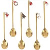 6-Piece Christmas Pendant Gold Stainless Steel Coffee/Tea/Dessert Spoon Gift Set - 3 of 4