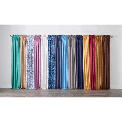 Multi Floral Polyester Room-Darkening Rod Pocket Curtain Panel