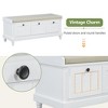YOOCOZZ Classic Fluted Shoe Bench with Cushion & 3 Drawers - 4 of 4