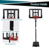 Basketball Hoop, Portable Outdoor 5.2-10FT Height Adjustable Goal with 44" Backboard & Wheels for Youth Adults - 4 of 4