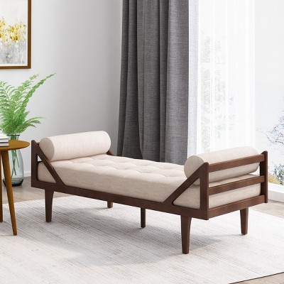 Chaise Lounge Sofa,Two-Armed Chaise Lounge With Button Tufting And Waffle Stitching,Chaise Lounge In Living Room-Cuddlewood