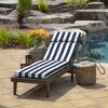 ARDEN Outdoor Chaise Cushion, 22 x 77, Rain-Proof, Fade Resistant Sapphire Blue Cabana Stripe - 2 of 4