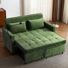 57 Inch Loveseat Pull Out Beds,Sleeper Sofa with a Reversible Backrest Cushion, Side Pockets,Two USB Ports and a Phone Holder-Maison Boucle - 2 of 4