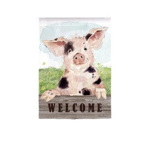 Evergreen Garden Flag Spotted Pig Suede Double Sided Indoor Outdoor Decor 18" x 12.5" - 1 of 4