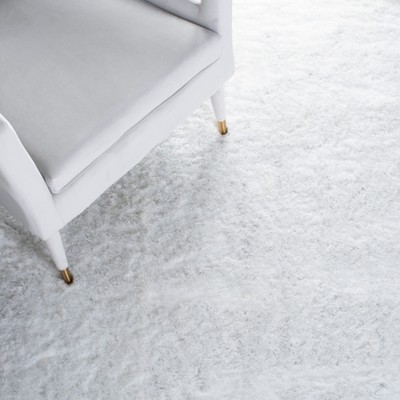 Ivory Hand-Tufted Shag Wool and Synthetic 4' x 6' Rug