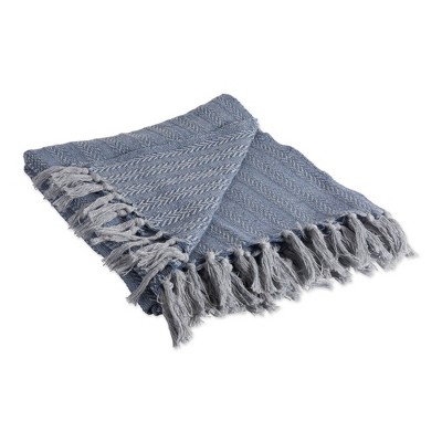 50"x60" Tonal Textured Throw Blanket Blue - Design Imports