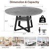 Round Dining Table for 4-6, 47.2" Farmhouse Kitchen Table with Storage, Circle Dinner Tables for Kitchen, Dining Room - 2 of 4