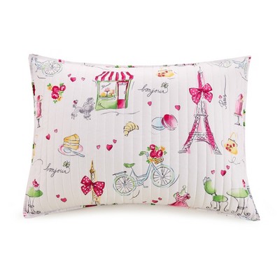 Pretty in Paris Pink Microfiber Twin Quilt Set