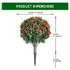 23in Artificial Topiary Flower with Ground Spike-Artificial Topiary Ball Trees with Rose Flowers- PE Fake Plants with Metal Stakes for Indoor and Out - 3 of 4