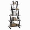 5 Tier Bookshelf, Tall Bookcase Shelf, Industrial Ladder Bookshelf, Open Standing Display Shelves for Bedroom - 4 of 4