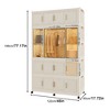 QingMoon Portable Wardrobe Closet, Collapsible Plastic Clothing Storage Cabinet, Clothes Organizer with Wheels and Magnetic Doors for Bedroom - 4 of 4