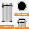 CuisinSmart 17 Gallon/65 Liter Open Top Trash Can, Stainless Steel Rubbish Bin, Commercial Grade Waste Container, Round Garbage Can, Silver - 4 of 4
