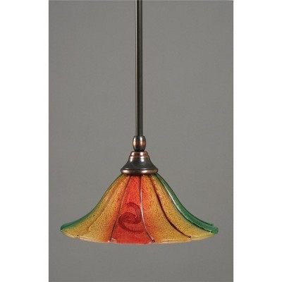 Toltec Lighting Any 1 - Light Pendant in  Black Copper with 10" Mardi Gras Shade