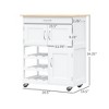 HOMCOM Bar Cart Rolling Kitchen Island on Wheels with Wine Rack - 3 of 4