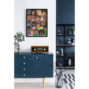18" x 24" Sylvie Black People United Framed Canvas by Queenbe Monyei Black - Kate & Laurel All Things Decor - 1 of 4
